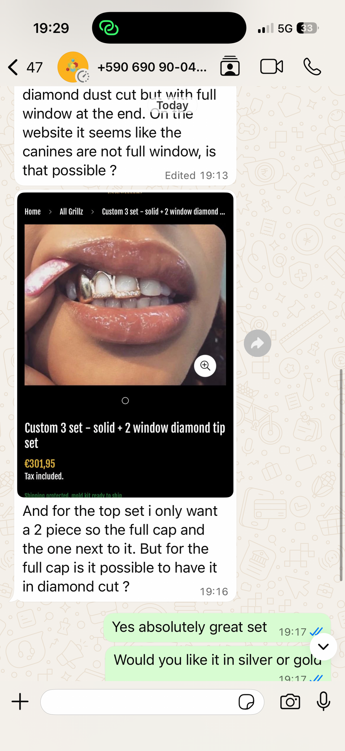 Custum top and bottom set Sebastian