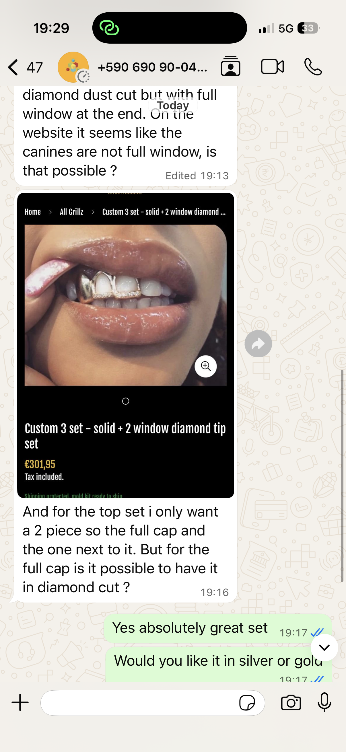 Custum top and bottom set Sebastian